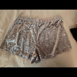 F21 crushed velvet shorts